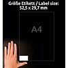Avery-Zweckform 3651 52,5x29,7mm 4 pályás univerzális etikett 40 címke/ív 100ív /doboz