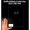 Avery-Zweckform L7160-40 63,5x38,1mm 3 pályás lézer etikett kerekített sarkú 21 címke/ív 40ív/csomag