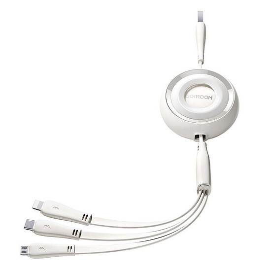 3 az 1-ben Joyroom Színes USB-USB-C/Lightning/Micro USB-kábel 3,5A, 1m fehér (S-A40 White)