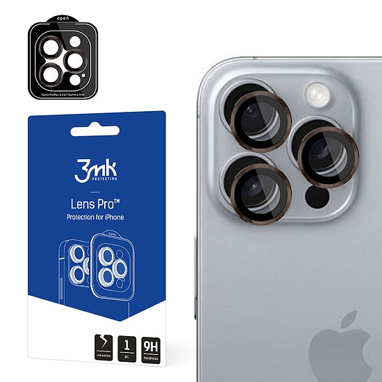 3mk Lens Protection Pro kameraborító barna kerettel iPhone 16 Pro / 16 Pro Max készülékhez