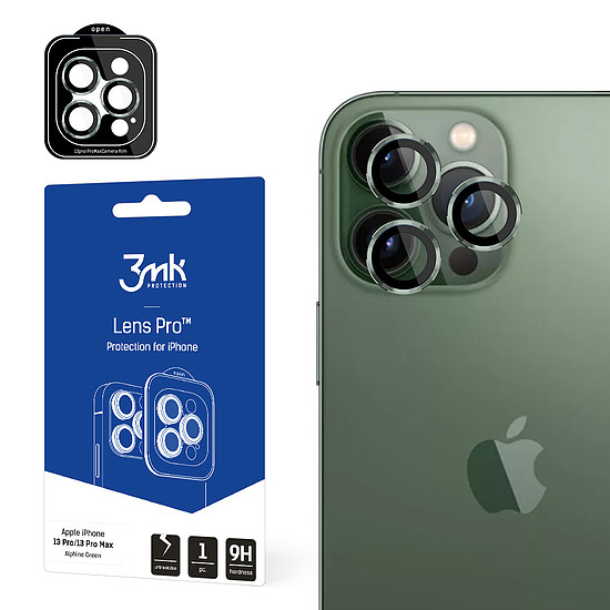 3mk Lens Protection Pro kameraburkolat iPhone 13 Pro / iPhone 13 Pro Max készülékekhez - zöld