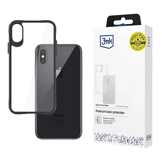 3mk Satin Armor Case+ tok iPhone X / XS-hez - átlátszó