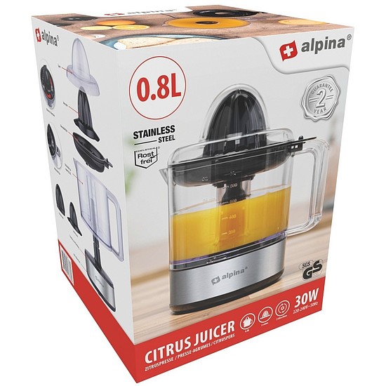 ALPINA Citrusfacsaró 30W, 800ml Dupla filterrel