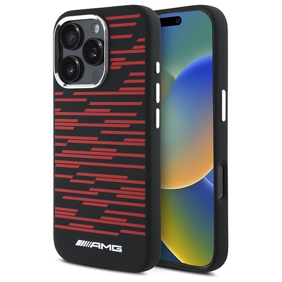 AMG Szilikon Graphics MagSafe tok iPhone 16 Pro Max készülékhez - fekete