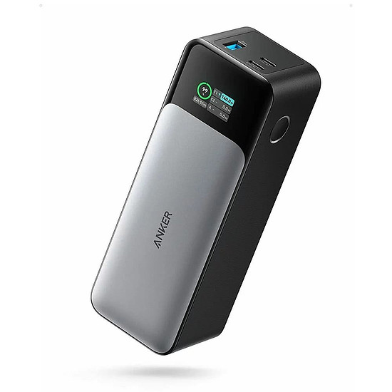 Anker - Power Bank (737) - 24000 mAh, 140 W, GaN Prime, Smart Digital Display, 2x USB-C, USB-A, PowerDelivery 3.1 - fekete/szürke (KF2319194)