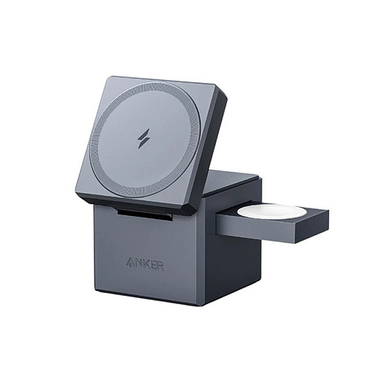 Anker - Töltőállomás Cube MagSafe (Y1811G11) - telefonhoz, Apple Watchhoz, AirPodshoz, 15 W - fekete