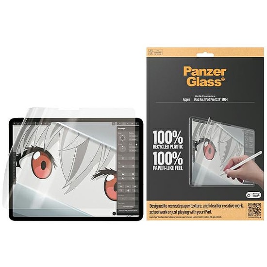 Antibakteriális PanzerGlass GraphicPaper fólia vakító szűrővel iPad Air 12,9" 2024 / iPad Pro 12,9" 2024 készülékekhez