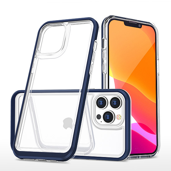 Átlátszó 3 az 1-ben tok iPhone 13 Pro Max Frame Cover Gel Blue készülékhez