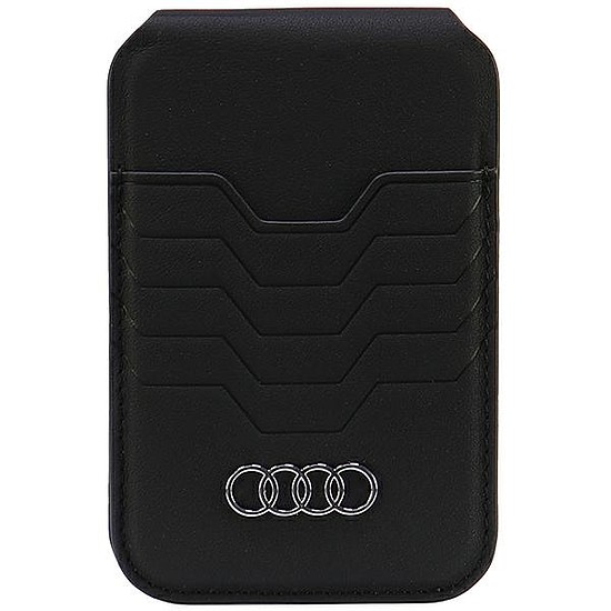 Audi Bőr Wallet Card MagSafe mágneses állvánnyal - fekete