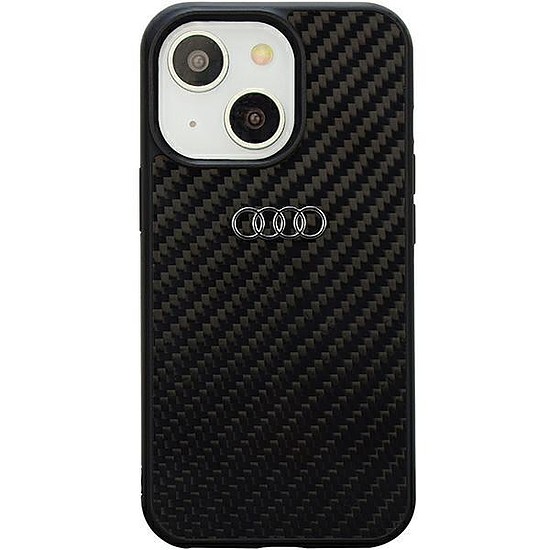 Audi Carbon Fiber iPhone 14 6.1" fekete/fekete keménytok AU-TPUPPCIP14-R8/D2-BK