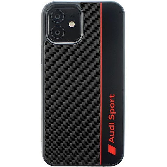 Audi Carbon Fibre Stripe iPhone 11 / Xr 6.1" fekete/fekete keménytok AUS-TPUPCIP11-R8/D1-BK