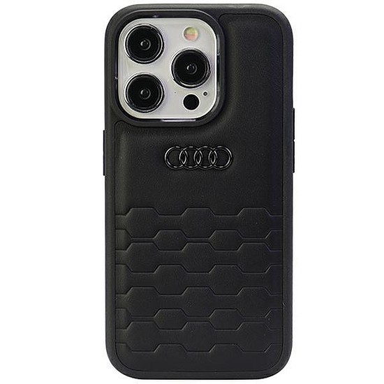 Audi GT szintetikus bőr tok iPhone 15 Pro-hoz - fekete