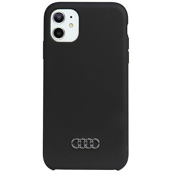 Audi szilikon tok iPhone 11 / Xr 6.1" fekete/fekete kemény tok AU-LSRIP11-Q3/D1-BK