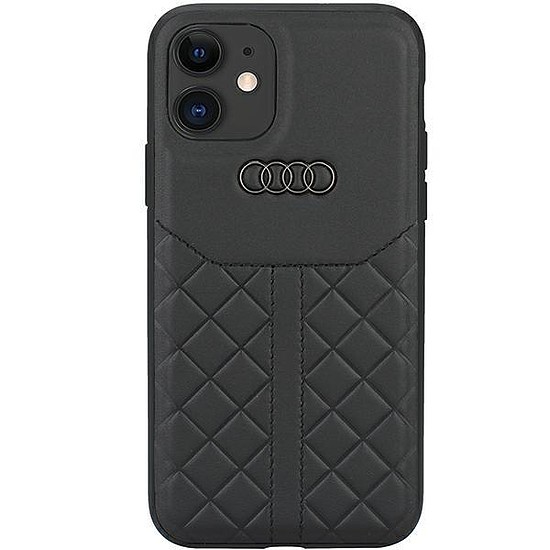 Audi valódi bőr iPhone 11 / Xr 6.1" fekete/fekete keménytok AU-TPUPCIP11R-Q8/D1-BK