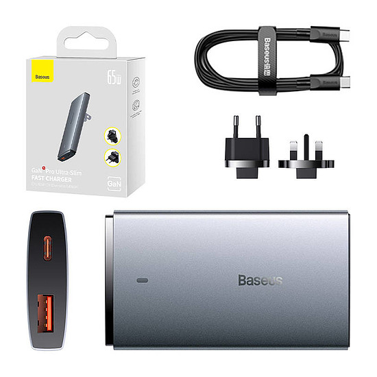 Baseus GaN5 Töltő 65W + USB-C + USB-A (CCGP150113)