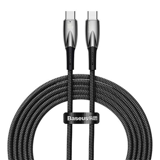 Baseus Glimmer USB-C - USB-C töltőkábel, 100W, 2m, fekete (CADH000801)