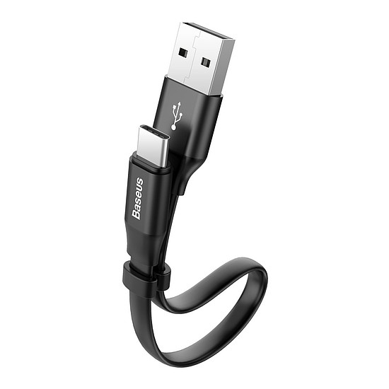 Baseus Nimble lapos kábel USB / USB-C kábel tartóval 2A 0,23M fekete (CATMBJ-01)