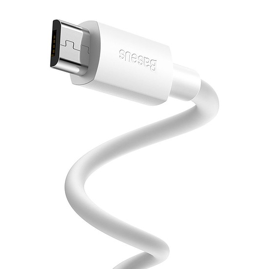 Baseus Simple Wisdom Micro USB kábel USB-hez, 2.1A, 1.5m, fehér 2db. (TZCAMZJ-02)