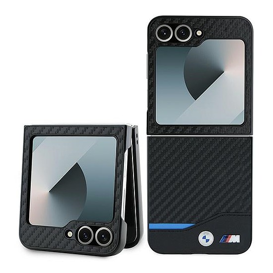 BMW Carbon Blue Line tok Samsung Galaxy Z Flip 6 telefonhoz - fekete