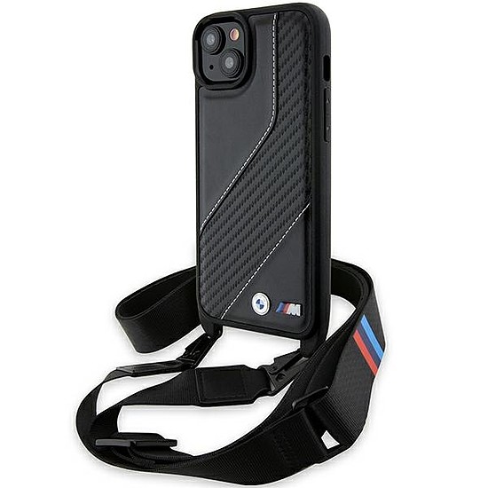 BMW M Edition Carbon Stripe & Strap tok iPhone 15 / 14 / 13 telefonhoz - fekete