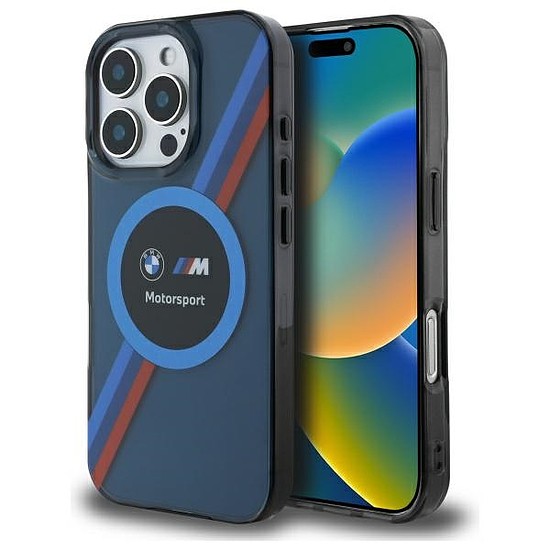 BMW Motosport IML Circle MagSafe tok iPhone 16 Pro-hoz - sötétkék