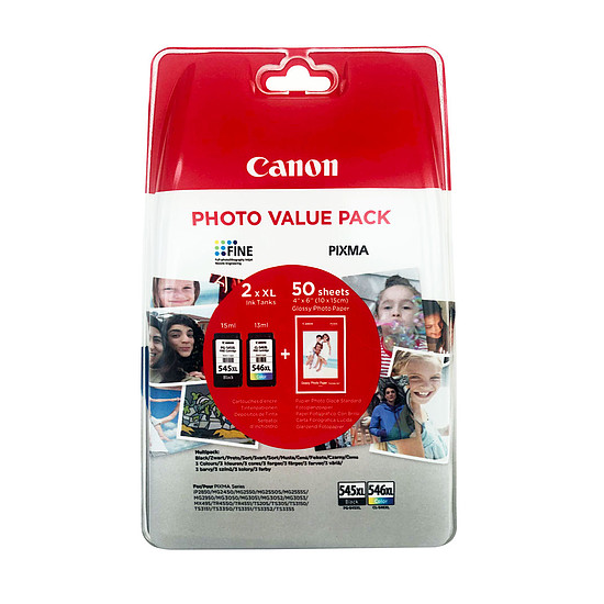 Canon Pg-545xl Cl-546xl Multipack Black + Color Tintapatron Eredeti 