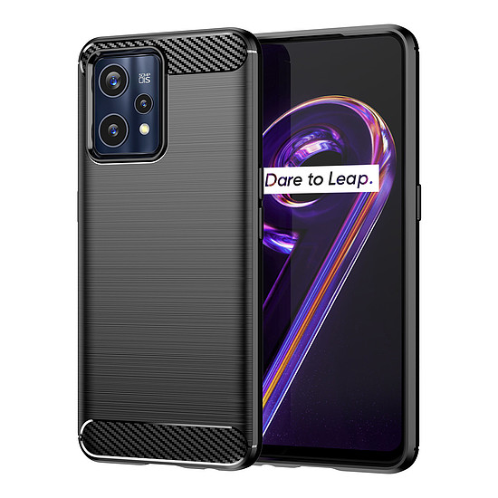 Carbon Case Flexible Cover Realme 9 Pro + (9 Pro Plus) fekete