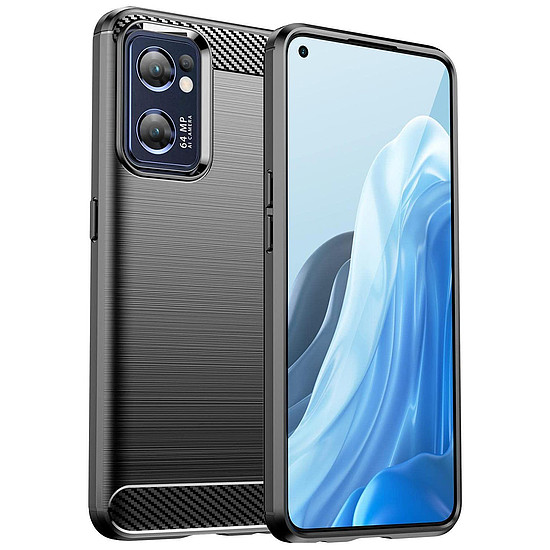 Carbon Case for Realme Narzo 50 5G rugalmas szilikon karbon borító fekete