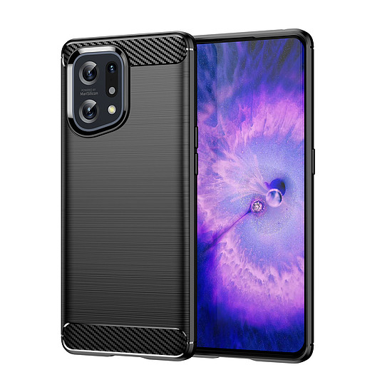 Carbon Case rugalmas borítótok Oppo Find X5 fekete