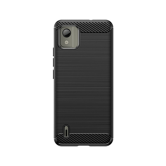 Carbon Case szilikon tok Nokia C110 telefonhoz - fekete