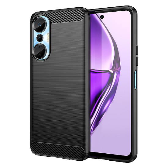 Carbon Case tok Infinix Hot 20S rugalmas szilikon karbon borításhoz fekete