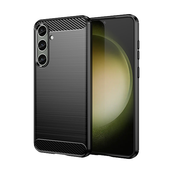 Carbon Case tok Samsung Galaxy S24+ rugalmas szilikon karbon borítás - fekete