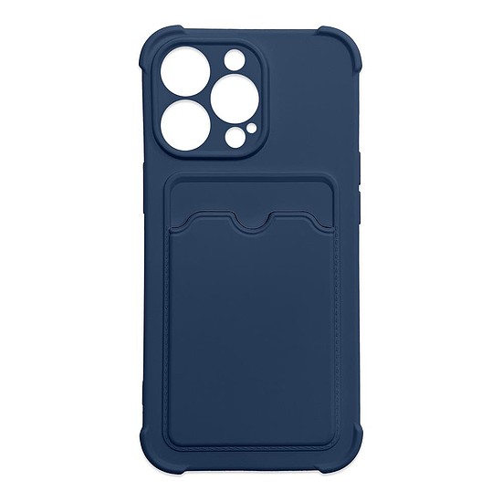 Card Armor Case tok tok borító iPhone 12 Pro Card Wallet szilikon légzsák páncél tok sötétkék