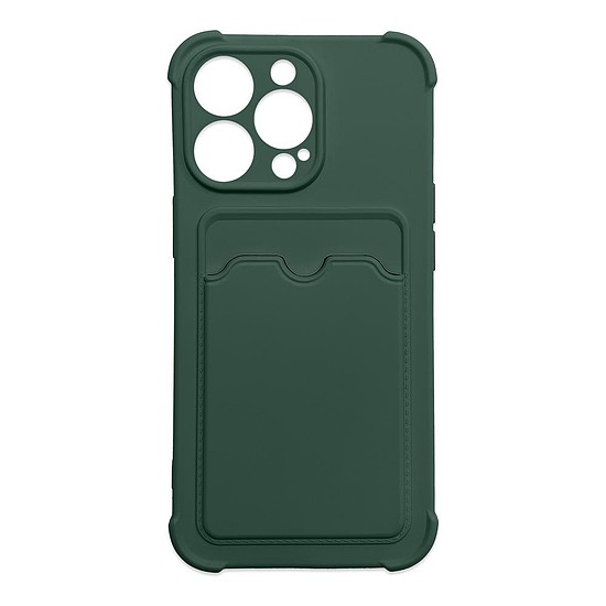 Card Armor Case tok tok borító iPhone 12 Pro Card Wallet szilikon légzsák páncél zöld