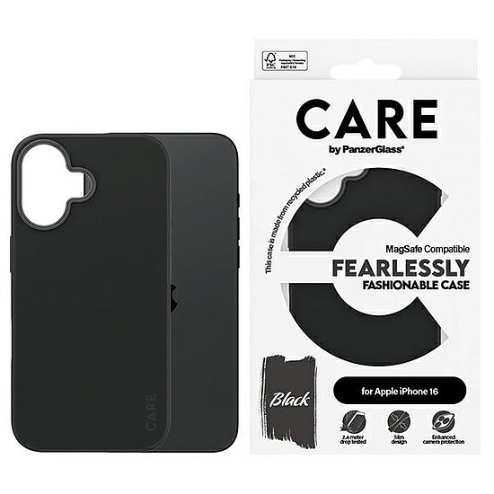 CARE by PanzerGlass Fashion Case iPhone 16 6,1" fekete/fekete MagSafe 1377