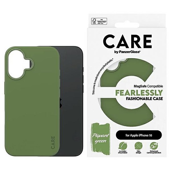 CARE by PanzerGlass Fashion Case iPhone 16 6,1" zöld/zöld MagSafe 1385