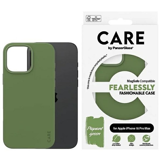 CARE by PanzerGlass Fashion Case MagSafe iPhone 16 Pro Max készülékhez - zöld