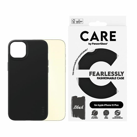 CARE by PanzerGlass Fearlessly divatos tok iPhone 15 Plus készülékhez - fekete