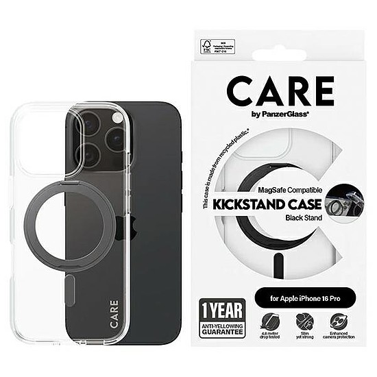 CARE by PanzerGlass Feature Kickstand Case iPhone 16 Pro 6,3" fekete/fekete MagSafe 1322