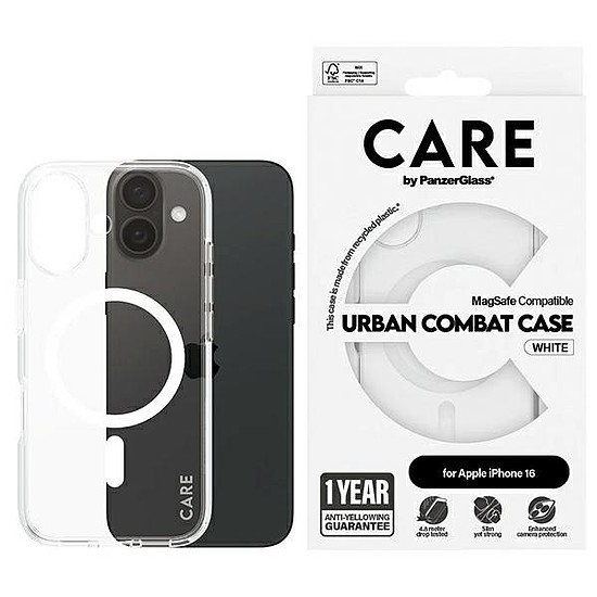 CARE by PanzerGlass Flagship Case iPhone 16 6,1" fehér/fehér MagSafe 1337