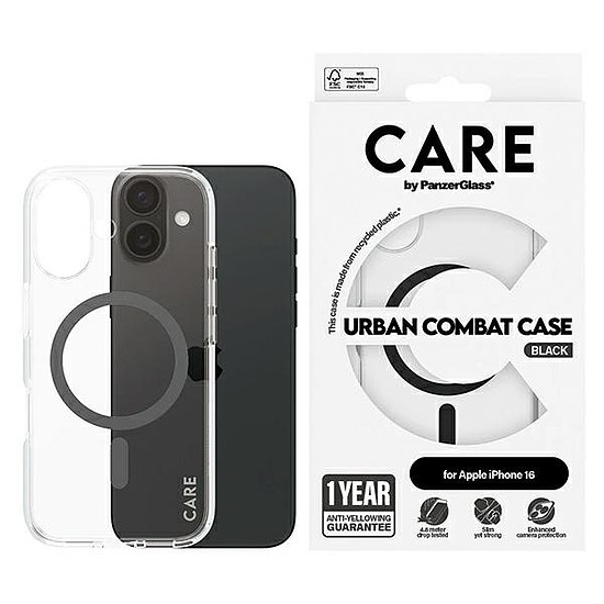 CARE by PanzerGlass Flagship Case iPhone 16 6,1" fekete/fekete MagSafe 1345