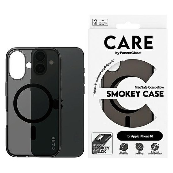 CARE by PanzerGlass Flagship Case iPhone 16 6,1" füstös/füstös MagSafe 1349