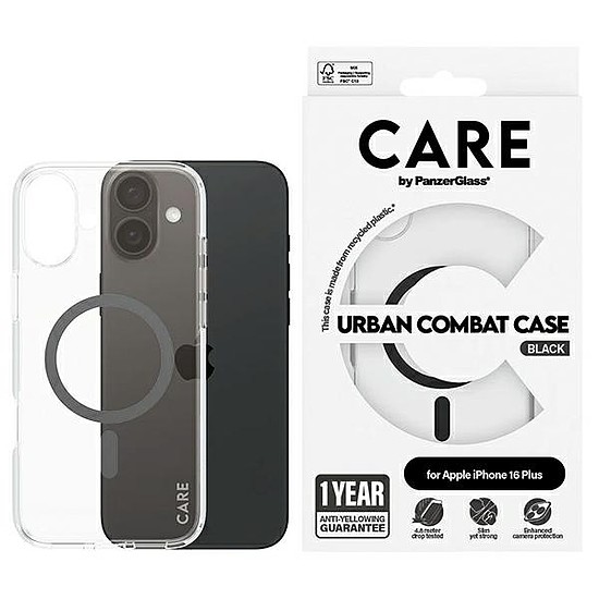 CARE by PanzerGlass Flagship Case iPhone 16 Plus 6,7" fekete/fekete MagSafe 1347