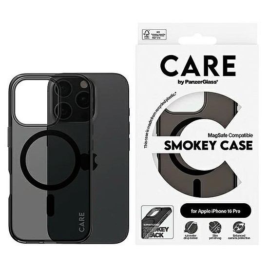 CARE by PanzerGlass Flagship Case iPhone 16 Pro 6,3" füstös/füstös MagSafe 1350