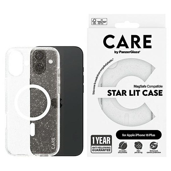 CARE by PanzerGlass Flagship Star Lit Case iPhone 16 Plus 6,7" fehér/fehér MagSafe 1343