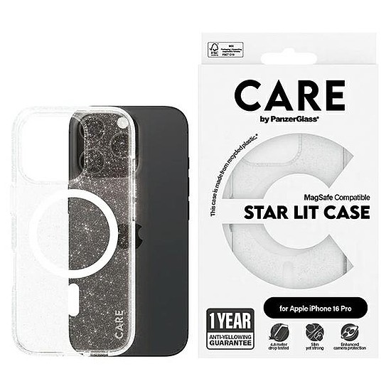 CARE by PanzerGlass Flagship Star Lit Case iPhone 16 Pro 6,3" fehér/fehér MagSafe 1342