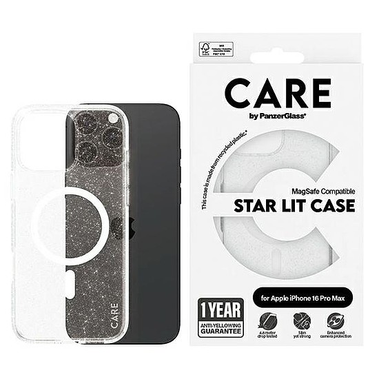 CARE by PanzerGlass Flagship Star Lit Case iPhone 16 Pro Max 6,9" fehér/fehér MagSafe 1344