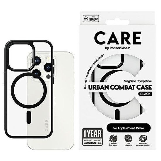 CARE by PanzerGlass Urban Combat Case MagSafe iPhone 15 Pro telefonhoz - fekete