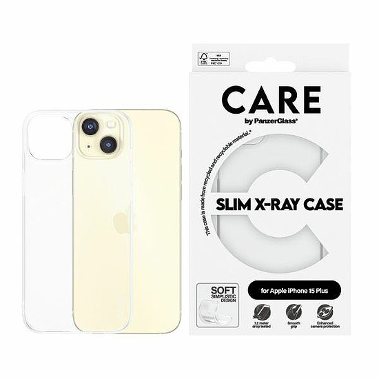 CARE by PanzerGlass vékony röntgen tok iPhone 15 Plus készülékhez - átlátszó