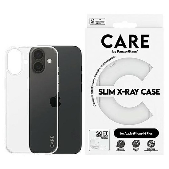 CARE by PanzerGlass X-Ray Soft Basic Case iPhone 16 Plus 6,7" átlátszó 1443